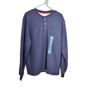 Coleman Men’s Sherpa Lined Henley Pullover NWT Large Navy Indigo Heather